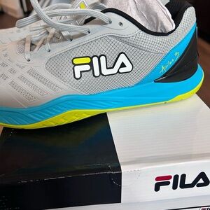 Fila Men's Gray and Blue Tennis /Pickleball court Shoes